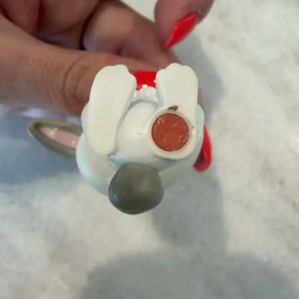 Littlest Pet Shop LPS #211 Bunny White Grey Green Eyes Pink Hasbro